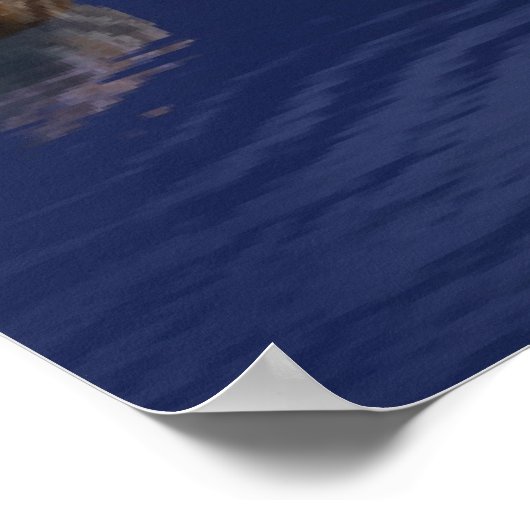 Elliot Key Lighthouse - Full Moon Poster (Hoek)