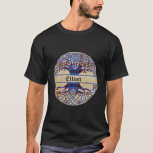 Elliott Clan Tartan Tree of Life Schotse achternaa T-shirt