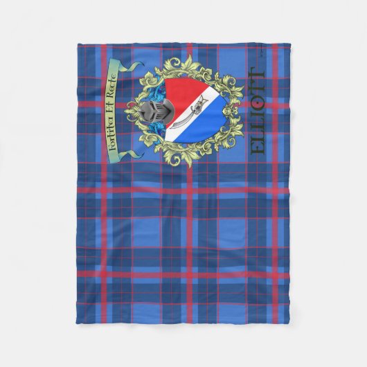 Elliott Crest en Tartan Fleece Deken (Voorkant)