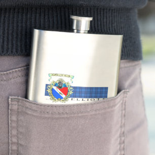 Elliott Crest & Tartan Classic Flask Flacon