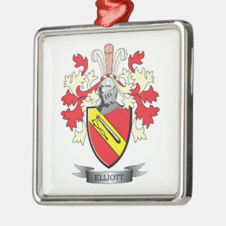 Elliott Family Crest Coat of Arms Metalen Ornament