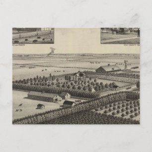 Elliott Residence and Boerderij, Rice County, Kans Briefkaart