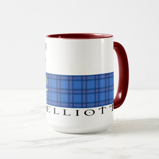 Elliott Tartan & Crest Mug (Devant droit)