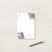 Ellipse Gold Lijst Hand Script Sjabloon Waterverf Post-it® Notes (Op bureau)