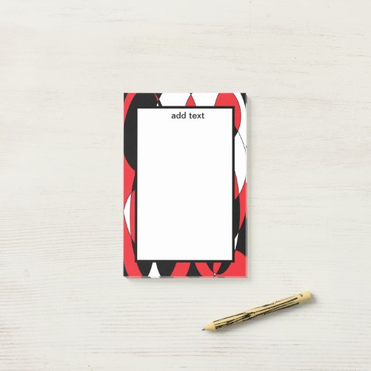 Ellipticals zwart, wit en rood post-it® notes (Op bureau)