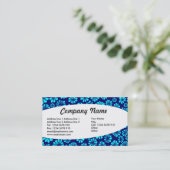 Elliptisch - schaduwen van Blauwe Floral Visitekaartje (Staand voorkant)