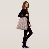 Elliptische flesvormige Abstracte zak Crossbody Tas (Op model)