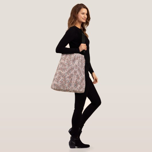 Elliptische flesvormige Abstracte zak Crossbody Tas (Op model)