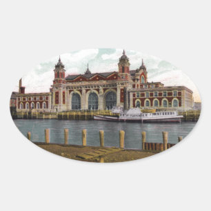 Ellis Island Ovale Sticker
