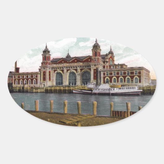 Ellis Island Ovale Sticker (Voorkant)