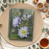 Ellis Rowan Blauw Wit Water Lelie Bloemen Notitieboek
