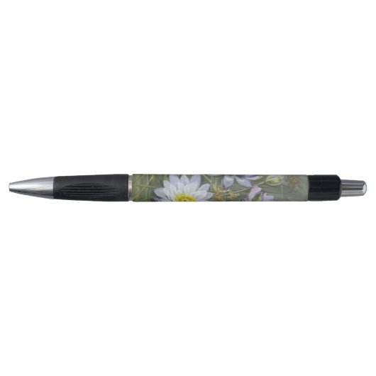 Ellis Rowan Blauw Wit Water Lily Bloemen Pen (Voorkant)
