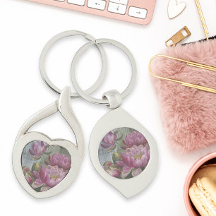 Ellis Rowan Pink Water Lily  Flowers Sleutelhanger