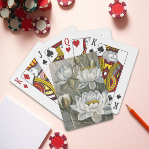 Ellis Rowan White Water Lily Flowers Pokerkaarten