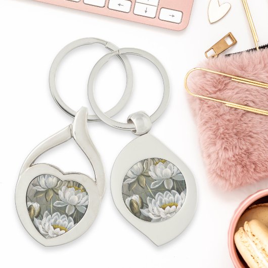 Ellis Rowan White Water Lily Flowers Sleutelhanger