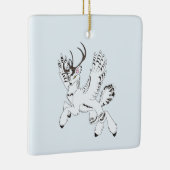 Ellis-Untamed Arctic OC Fantasy Winged Reindeer Keramisch Ornament (Rechts)