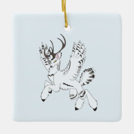 Ellis-Untamed Arctic OC Fantasy Winged Reindeer Keramisch Ornament