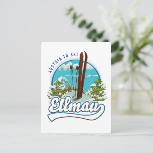 Ellmau Oostenrijk om logo te skiën Briefkaart