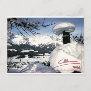 Ellmau Tirol Vintage Alpen Winterdorp Uitzicht Briefkaart