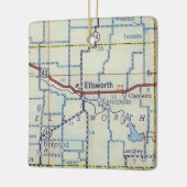 Ellsworth KS Map Keramisch Ornament (Links)