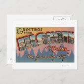 Ellsworth, Maine - Grote Letter-scènes Briefkaart (Voorkant / Achterkant)