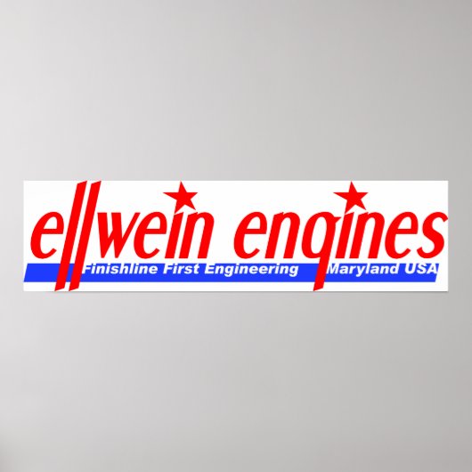 Ellwein Moteurs Logo Vintage Poster Garage (Devant)