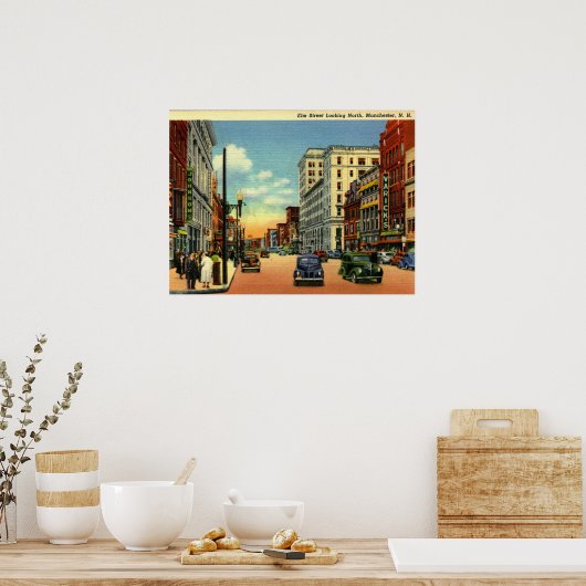 Elm St, Manchester, New Hampshire, 1948 Poster (Keuken)