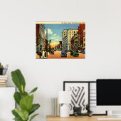 Elm St, Manchester, New Hampshire, 1948  Poster (Thuiskantoor)