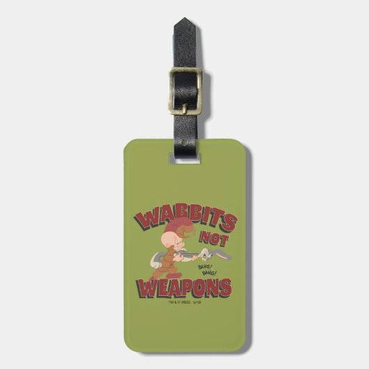 ELMER FUDD™ & BUGS BUNNY™ "Wabbits Not Weapons" Bagagelabel (Voorkant verticaal)