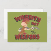 ELMER FUDD™ & BUGS BUNNY™ "Wabbits Not Weapons" Briefkaart (Voorkant / Achterkant)