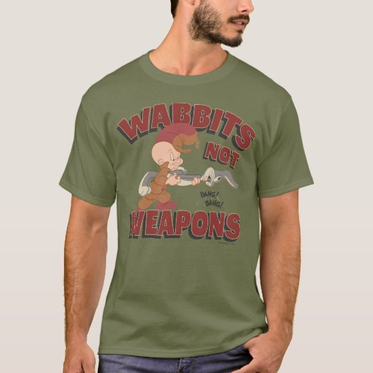 ELMER FUDD™ & BUGS BUNNY™ "Wabbits Not Weapons" T-shirt (Voorkant)