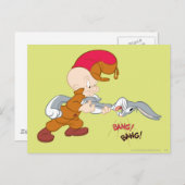 ELMER FUDD™ en BUGS BUNNY™ Briefkaart (Voorkant / Achterkant)
