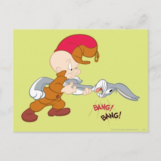 ELMER FUDD™ en BUGS BUNNY™ Briefkaart (Voorkant)