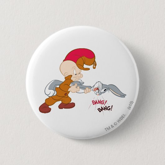 ELMER FUDD™ en BUGS BUNNY™ Ronde Button 5,7 Cm (Voorkant)