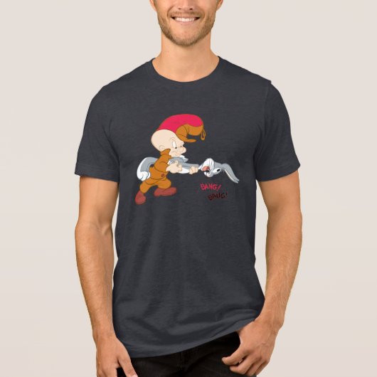 ELMER FUDD™ en BUGS BUNNY™ Tri-Blend Shirt (Voorkant)