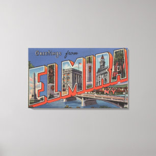 Elmira, New York - grote letterscènes Canvas Afdruk