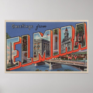 Elmira, New York - grote letterscènes Poster