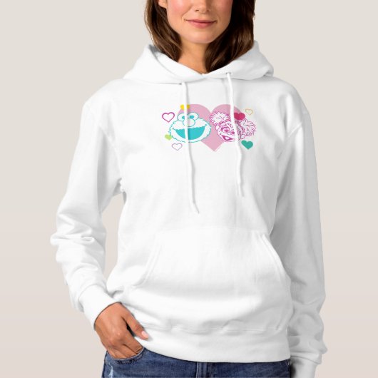 Elmo & Abby Cadabby Valentijn Hearts Pattern Hoodie (Voorkant)