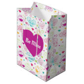 Elmo & Abby Cadabby Valentijn Hearts Pattern Medium Cadeauzakje (Voorkant Gekanteld)