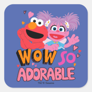 Elmo & Abby   Wauw zo schattig Vierkante Sticker