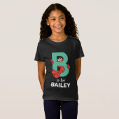 Elmo Alfabet | B Teal T-shirt (Voorkant volledig)