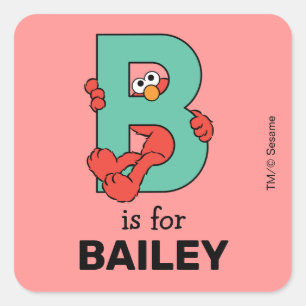 Elmo Alfabet B Teal Vierkante Sticker