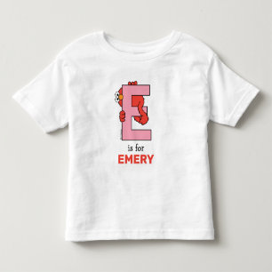 Elmo Alfabet E Roze Kinder Shirts