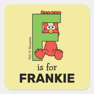 Elmo Alfabet F Groen Vierkante Sticker