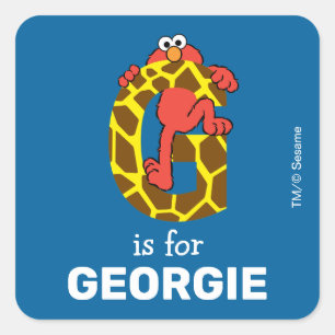 Elmo Alfabet G Giraffe Vierkante Sticker