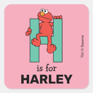 Elmo Alfabet H Groen Vierkante Sticker