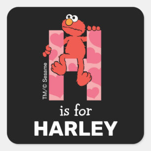 Elmo Alfabet H Hartjes Vierkante Sticker