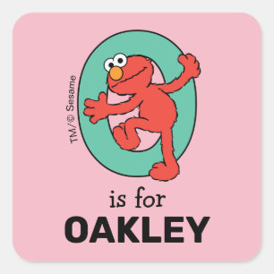 Elmo Alfabet   O Teal Vierkante Sticker
