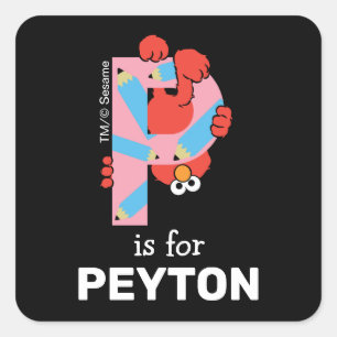 Elmo Alfabet P Potlood Vierkante Sticker