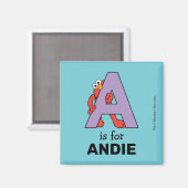 Elmo Alfabet | Paars Magneet (Voorkant / Achterkant)